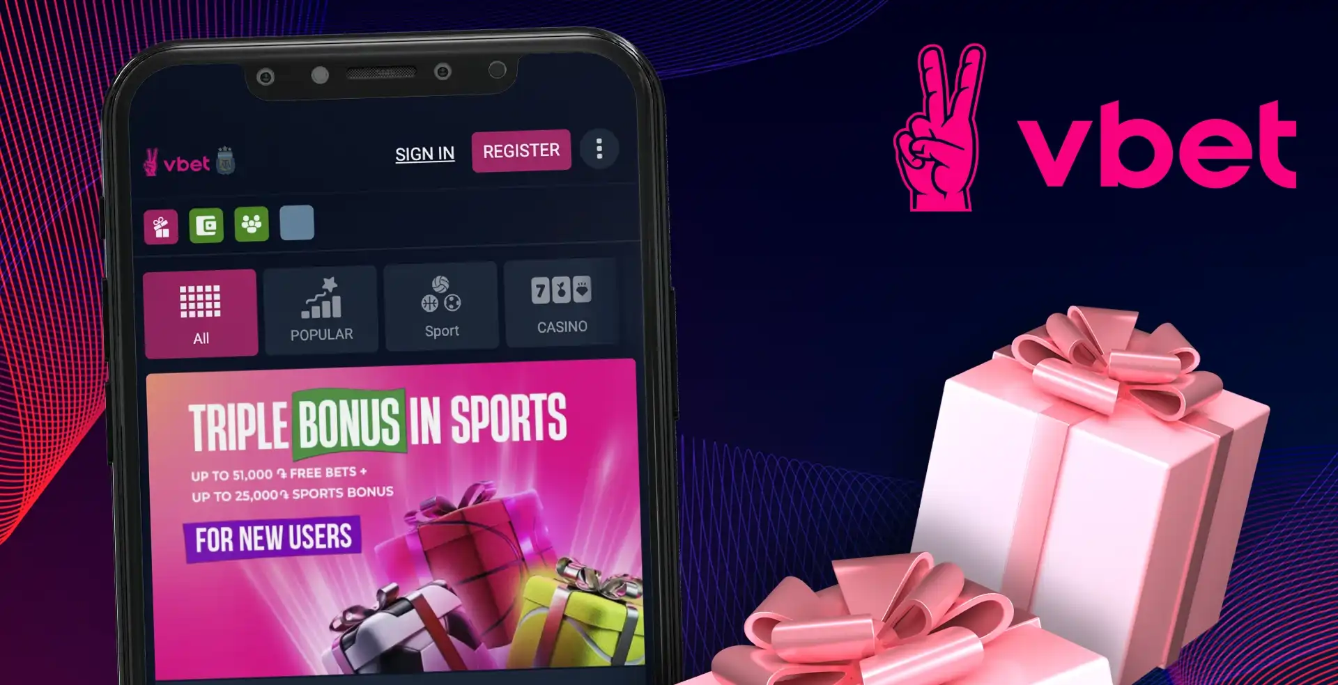 VBet Casino App-schermafbeelding
